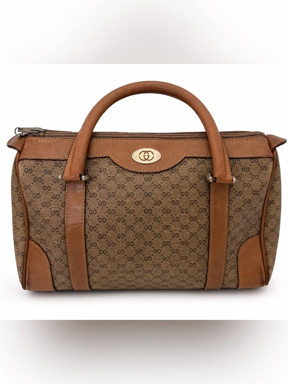 Vintage Gucci GG Monogram Boston Satchel Bag